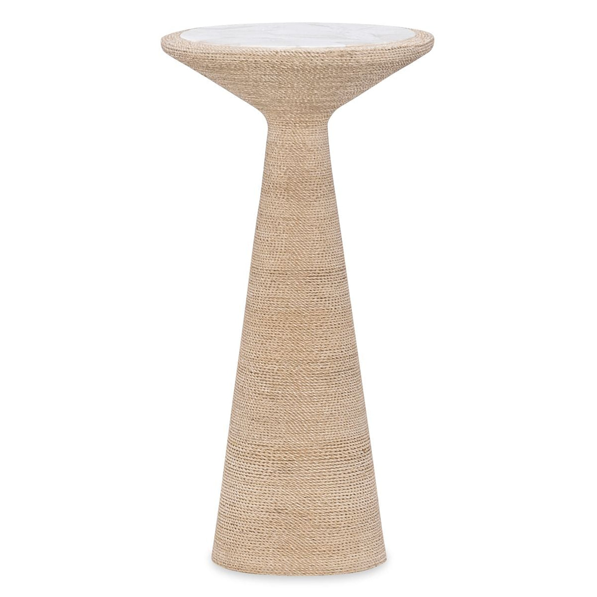 Margaritaville Salt Rim High Side Table in Abaca rope wrapped with fossil stone top, primary product view