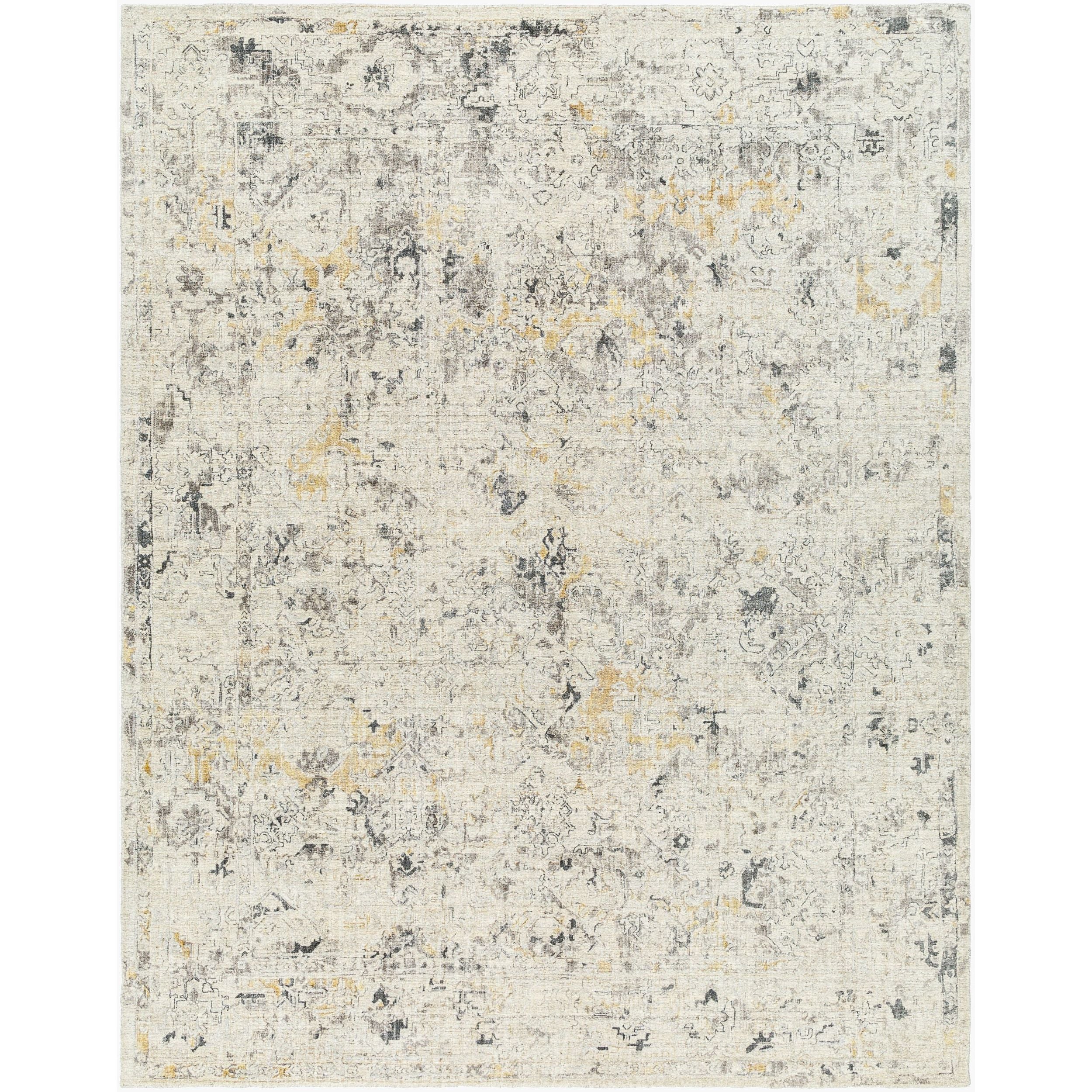 Surya Jordan JOR-2302 Hand Loomed Rug in viscose and New Zealand wool, Wheat, Black, Gray, Charcoal, White