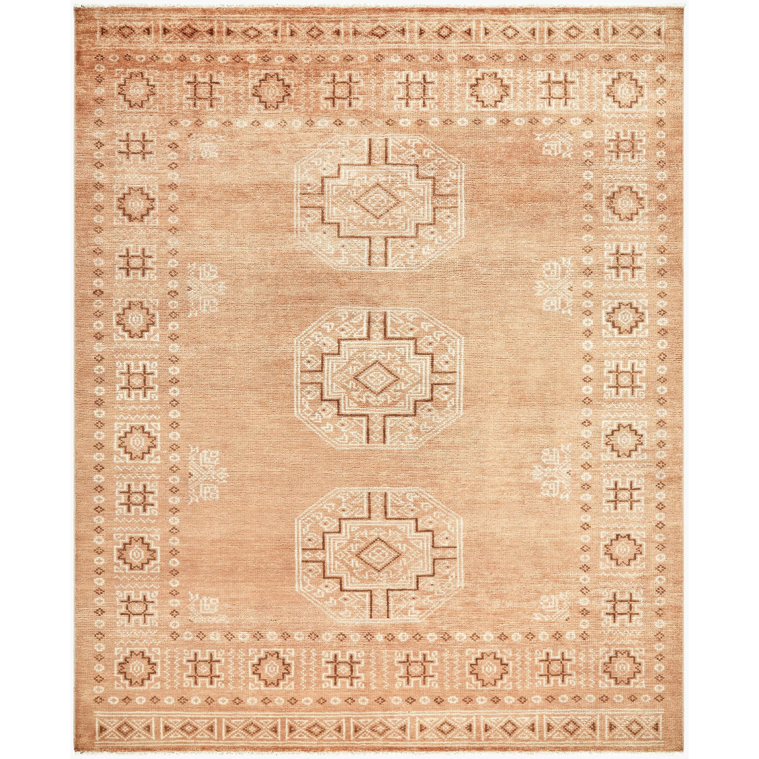 Surya Riviera RIV-2307 Hand Knotted Rug shown flat displaying its terracotta hand knotted design