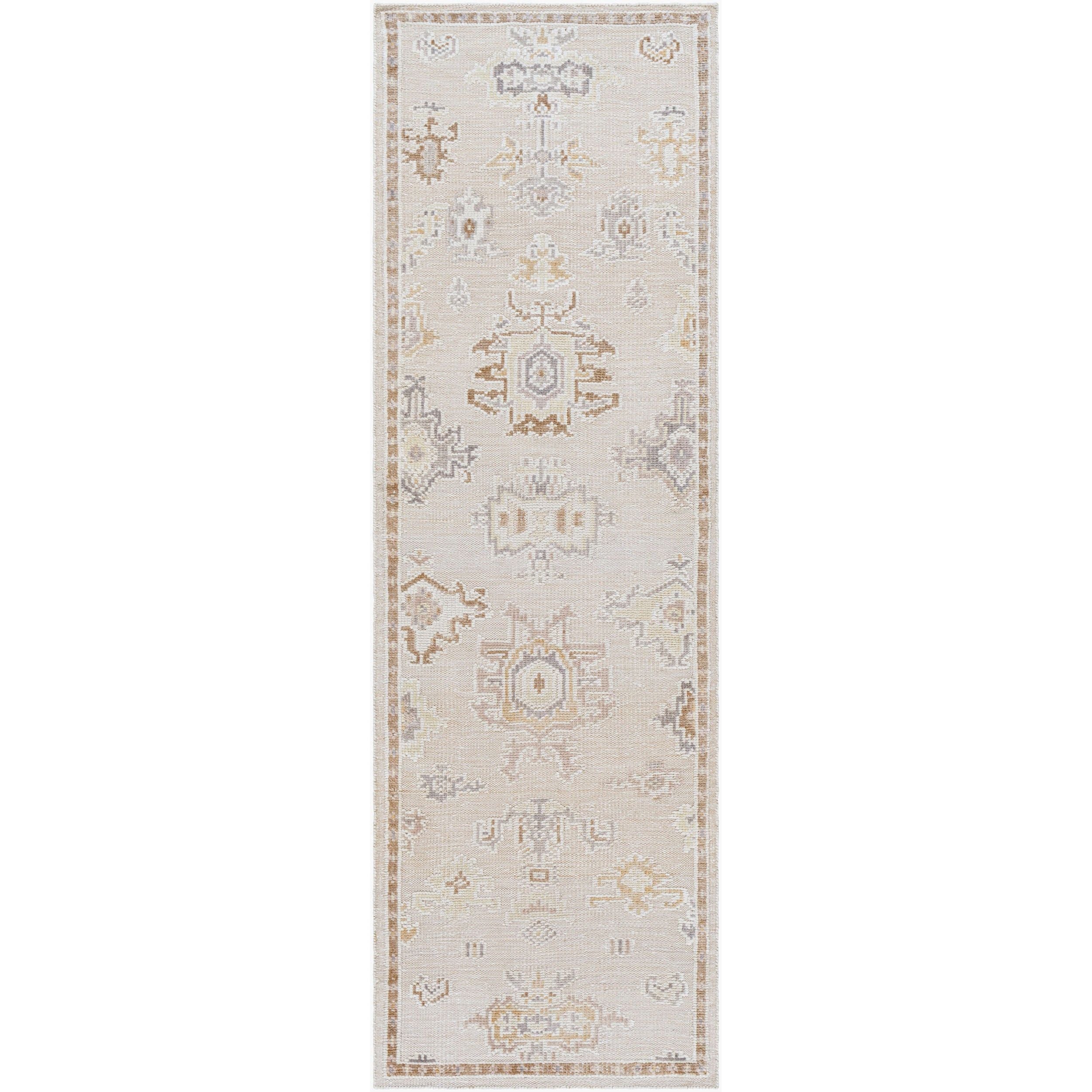 Surya Revere RVE-2303 Hand Knotted Rug in brown, light gray, medium gray and light beige