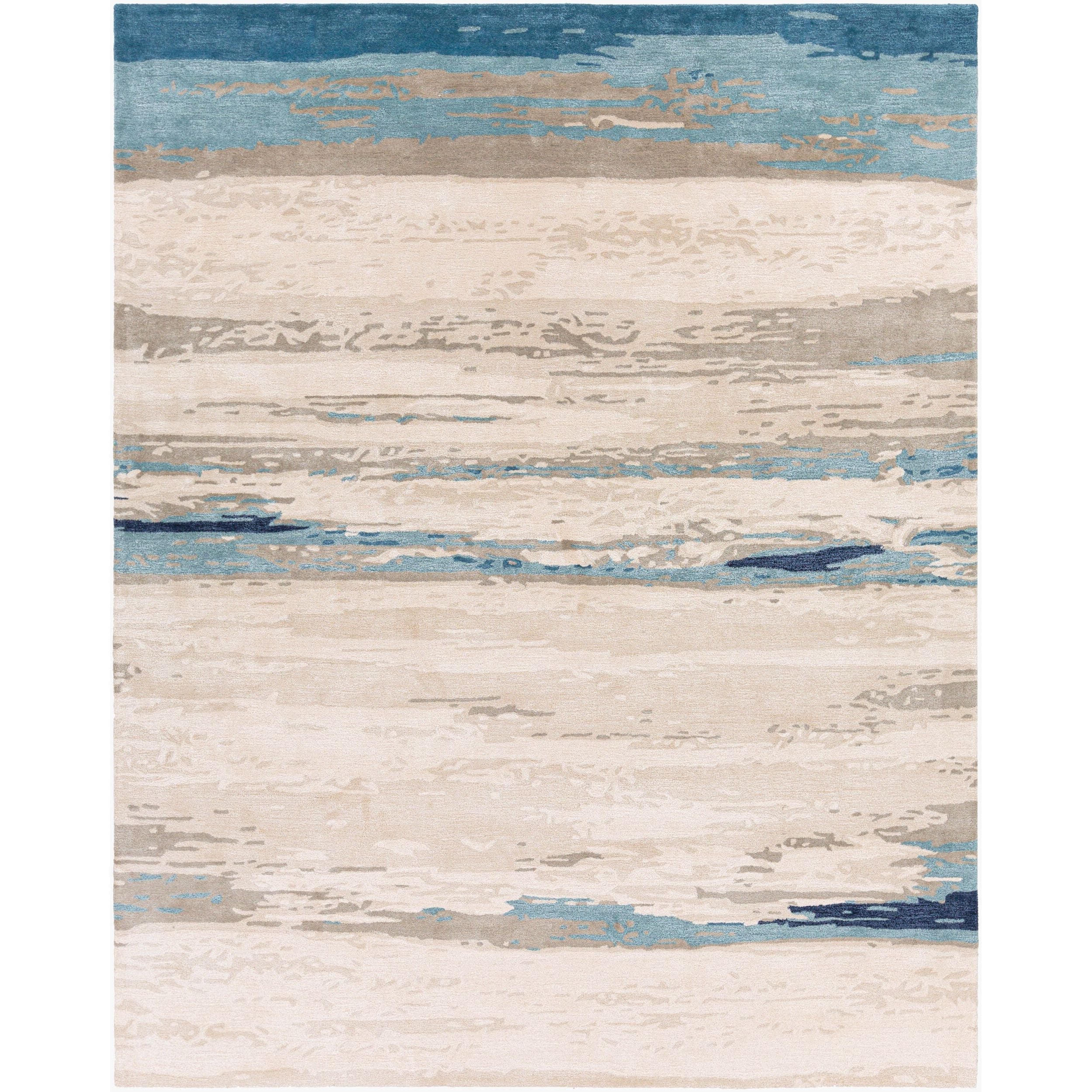 Surya Kavita KVT-2306 Hand Tufted Rug in light gray, oatmeal, and gray