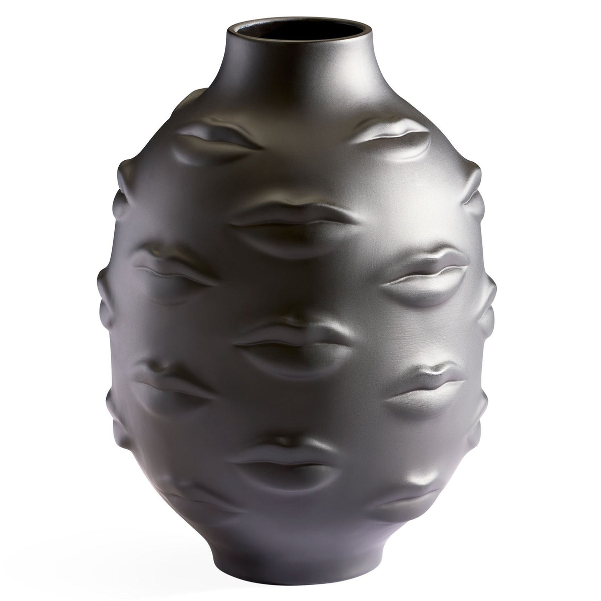 Jonathan Adler Gala Round Vase, Black Porcelain