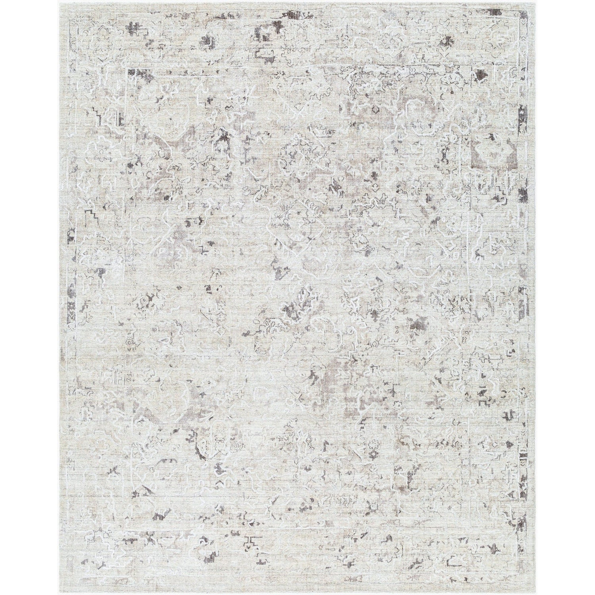 Surya Jordan JOR-2306 Hand Loomed Rug in viscose and New Zealand wool, Charcoal, Gray, Taupe, White, Light Gray