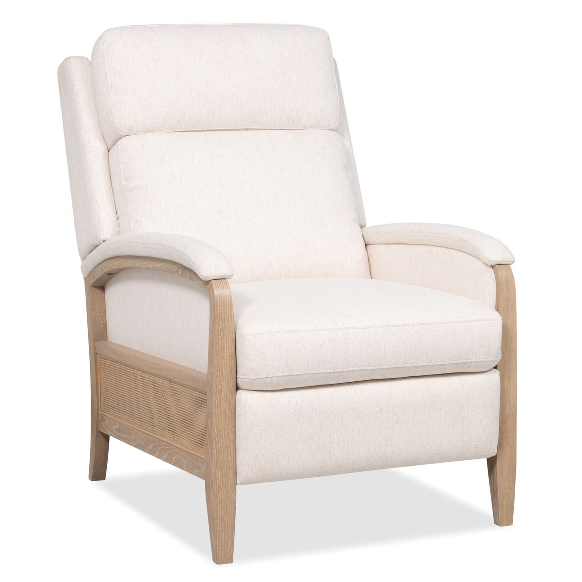 Margaritaville Blue Guitar Manual Press-Back Recliner in Arroyo with beige performance fabric, primary product view