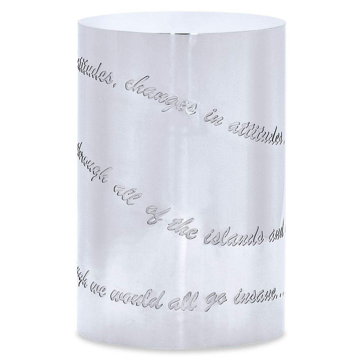 Margaritaville Lyric Accent Table in Polished metal with chrome-like finish, primary product view
