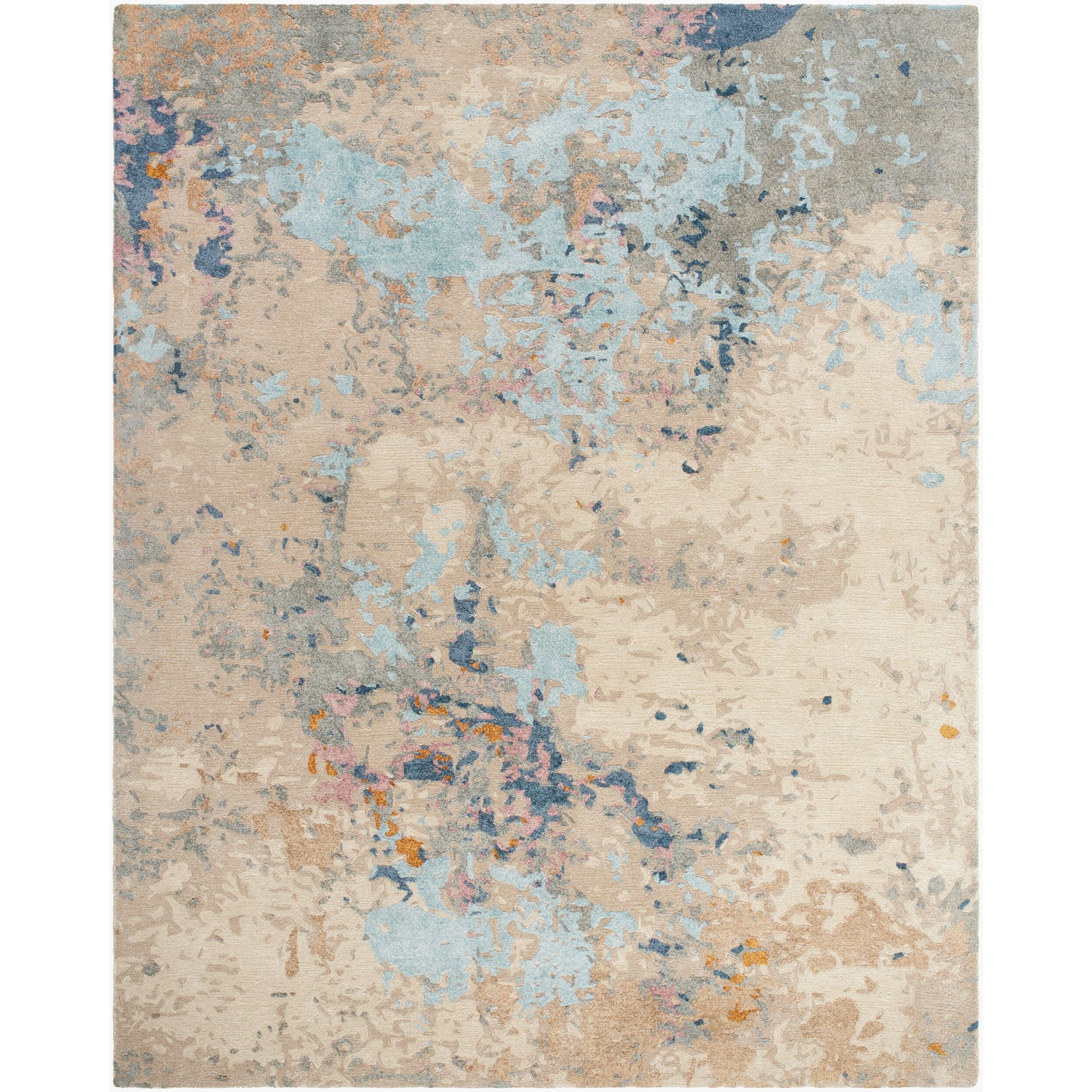 Surya Lukla LUA-2301 Hand Tufted Rug texture close-up, detail of the viscose-wool blend pile