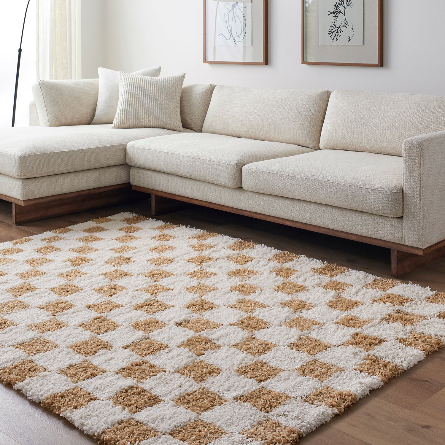 Livabliss Urban Shag Checker Machine Woven Rug
