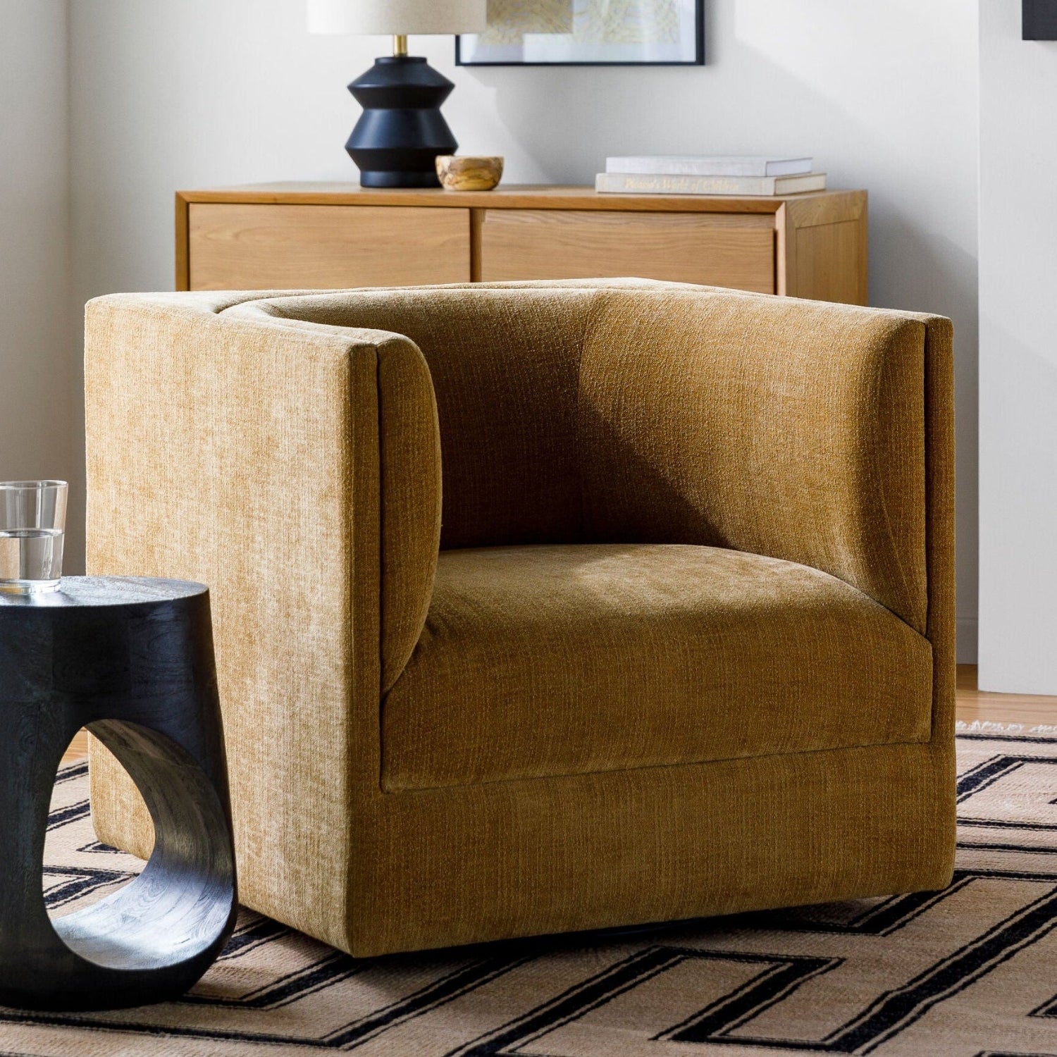 Vivienne Mustard Swivel Chair
