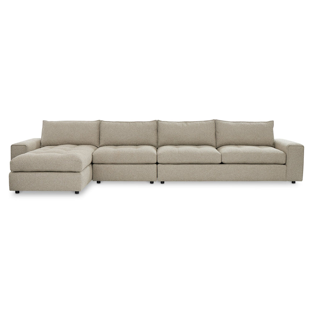 Bernhardt Living Nest 3pc Left Facing Fabric Sectional Sofa in Brown, alternate angle