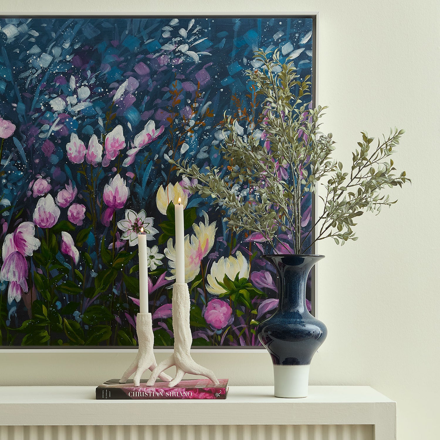 Villa and House Wildflower Framed Canvas