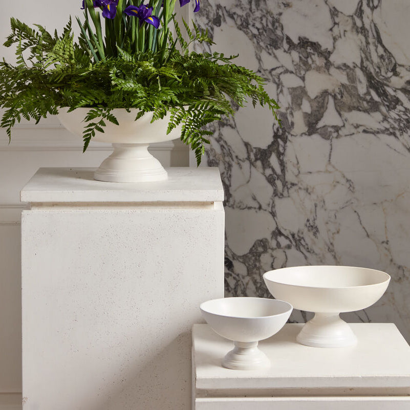 White Oscar Bowl displayed in an interior setting