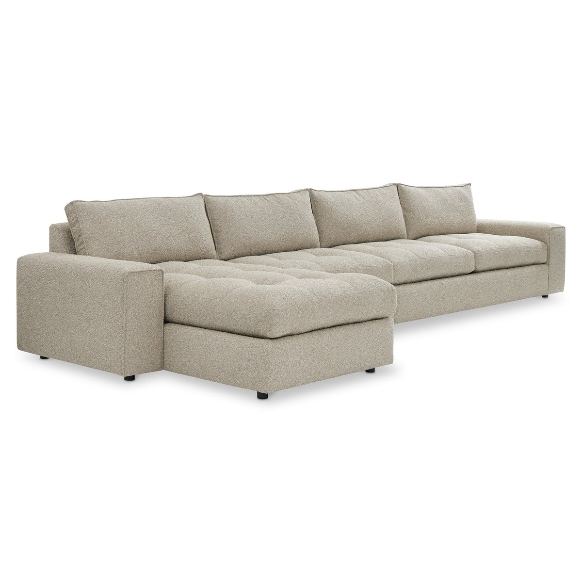 Bernhardt Living Nest 3pc Left Facing Fabric Sectional Sofa in Brown, back view