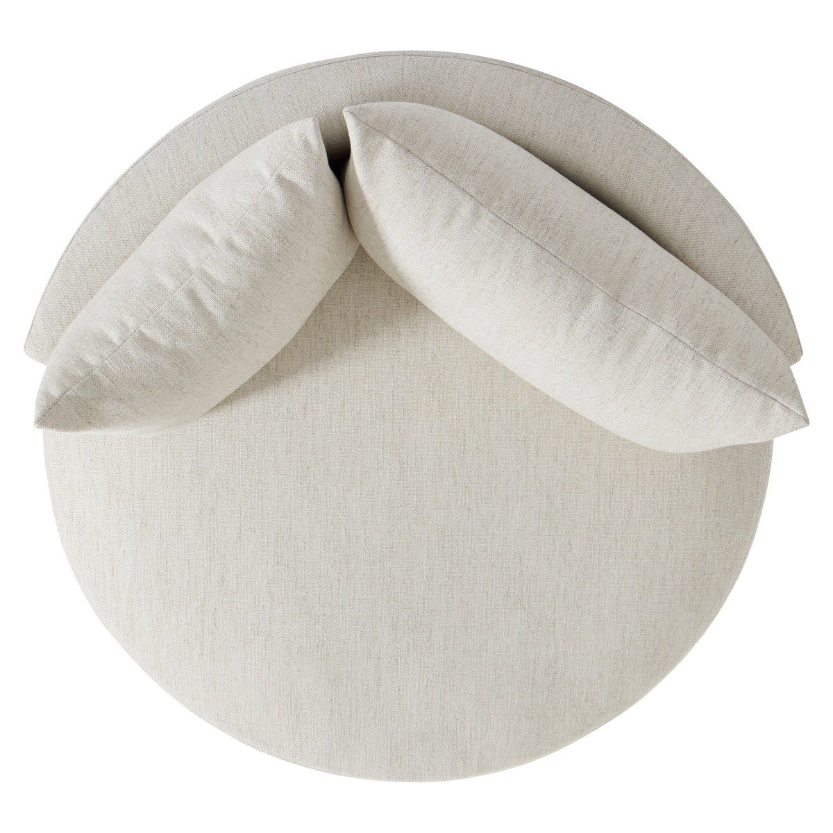 Bernhardt Living Ferris Fabric Swivel Chair in White, overhead view