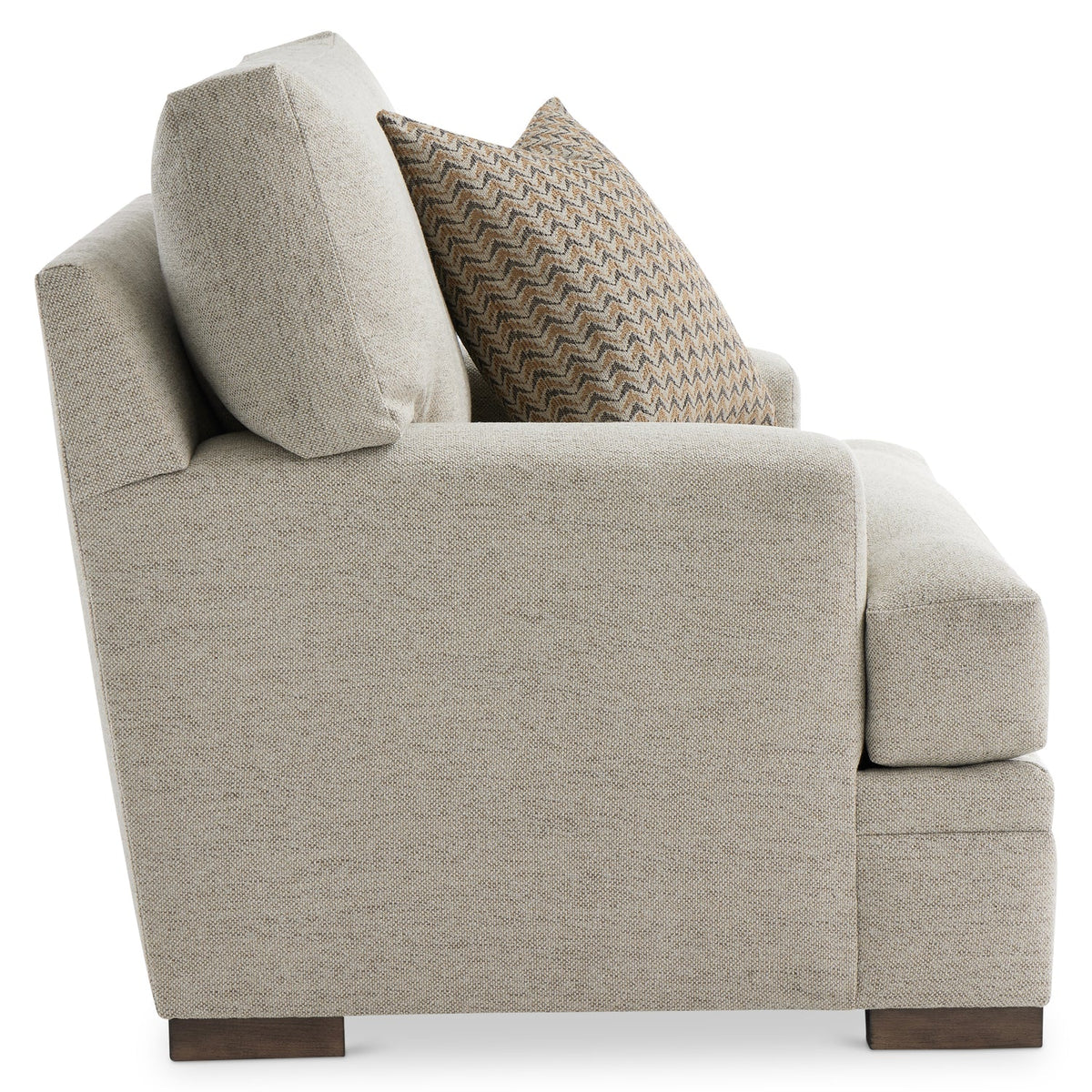 Bernhardt Living Fairfax Fabric Chair in Beige, side profile