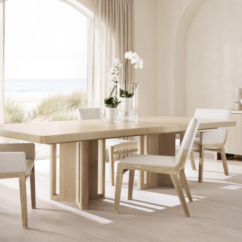 Bernhardt Asana Side Chair in Tan, styled room scene