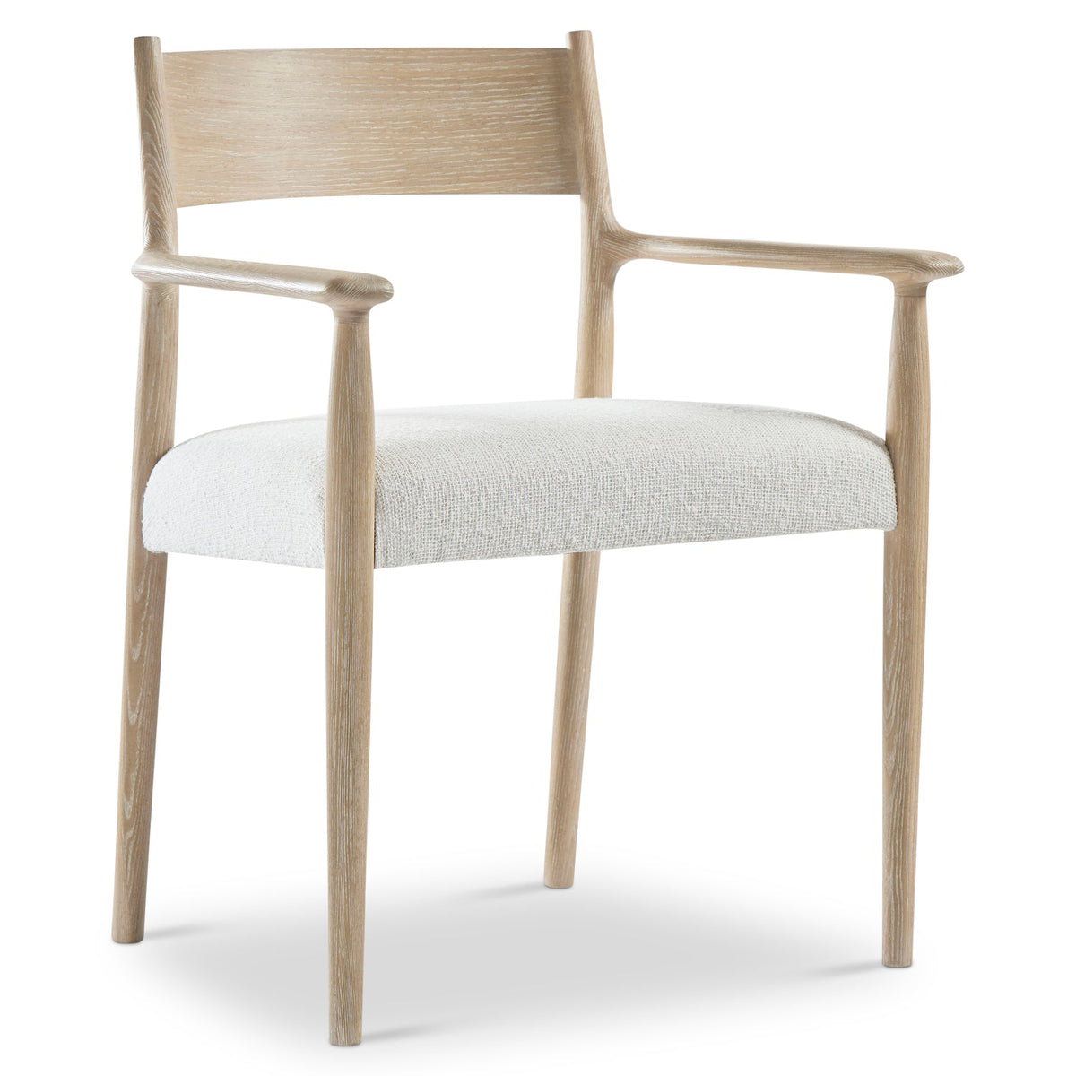 Bernhardt Asana Open Back Arm Chair in Tan, front view