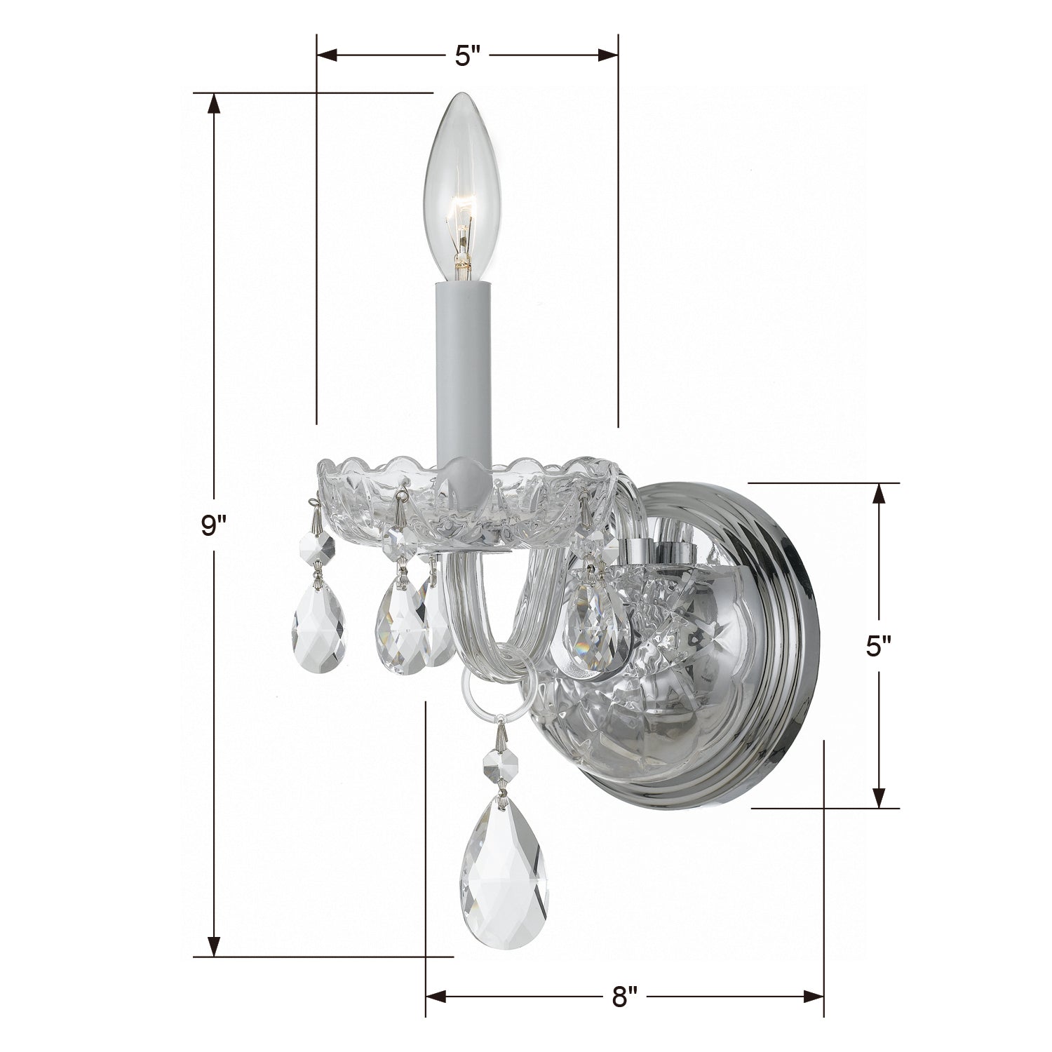 Crystorama Traditional Crystal 1031 1-Light Wall Sconce