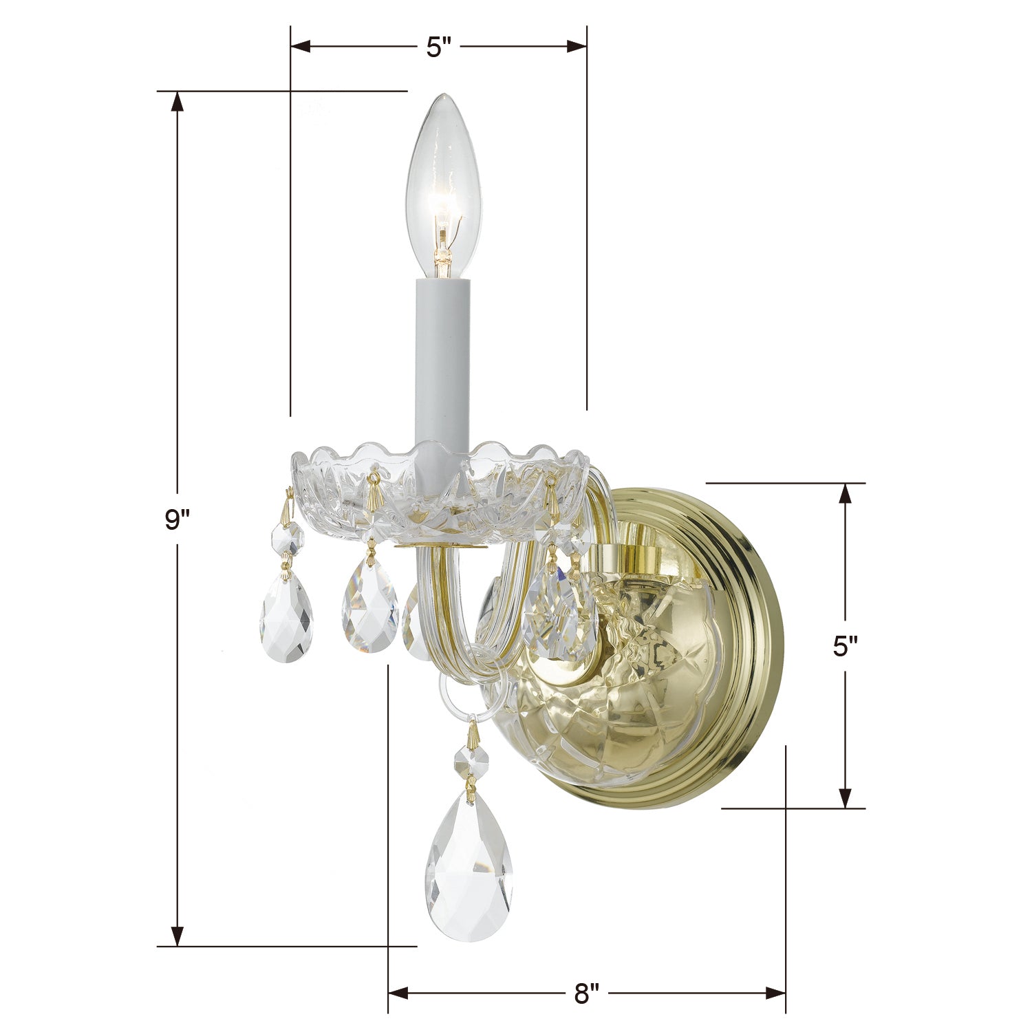 Crystorama Traditional Crystal 1031 1-Light Wall Sconce