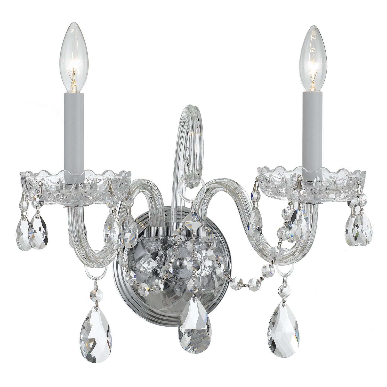 Crystorama Traditional Crystal 1032 2-Light Wall Sconce