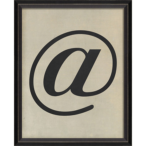 Letter At Symbol Black on White Framed Print