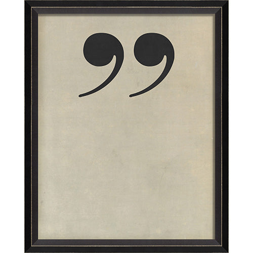 Letter End Quotes Black on White Framed Print
