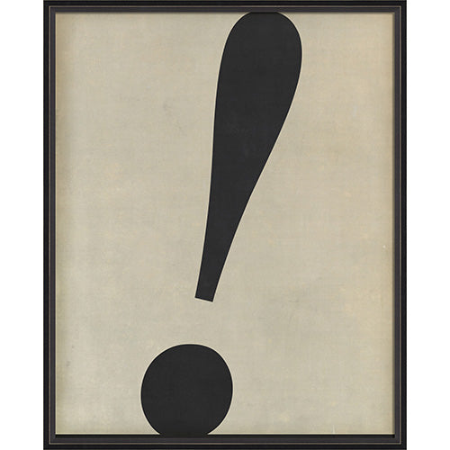 Letter Exclamation Black on White Framed Print