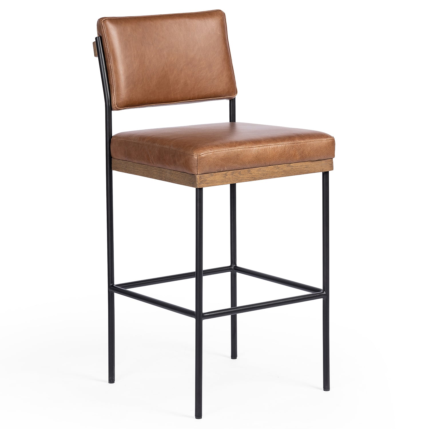 Four Hands Benton Leather Bar Stool Set of 2 - Final Sale