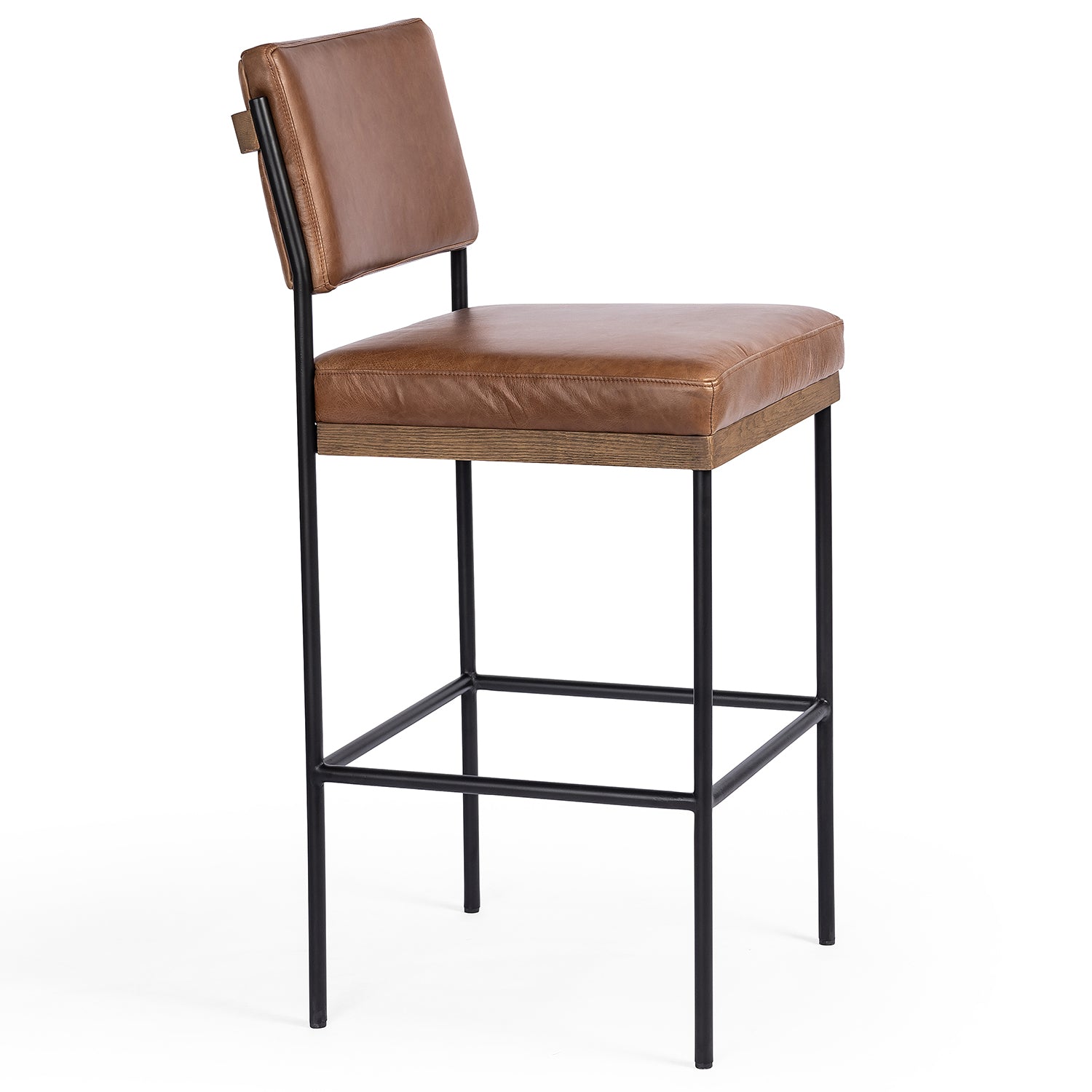 Four Hands Benton Leather Bar Stool Set of 2 - Final Sale