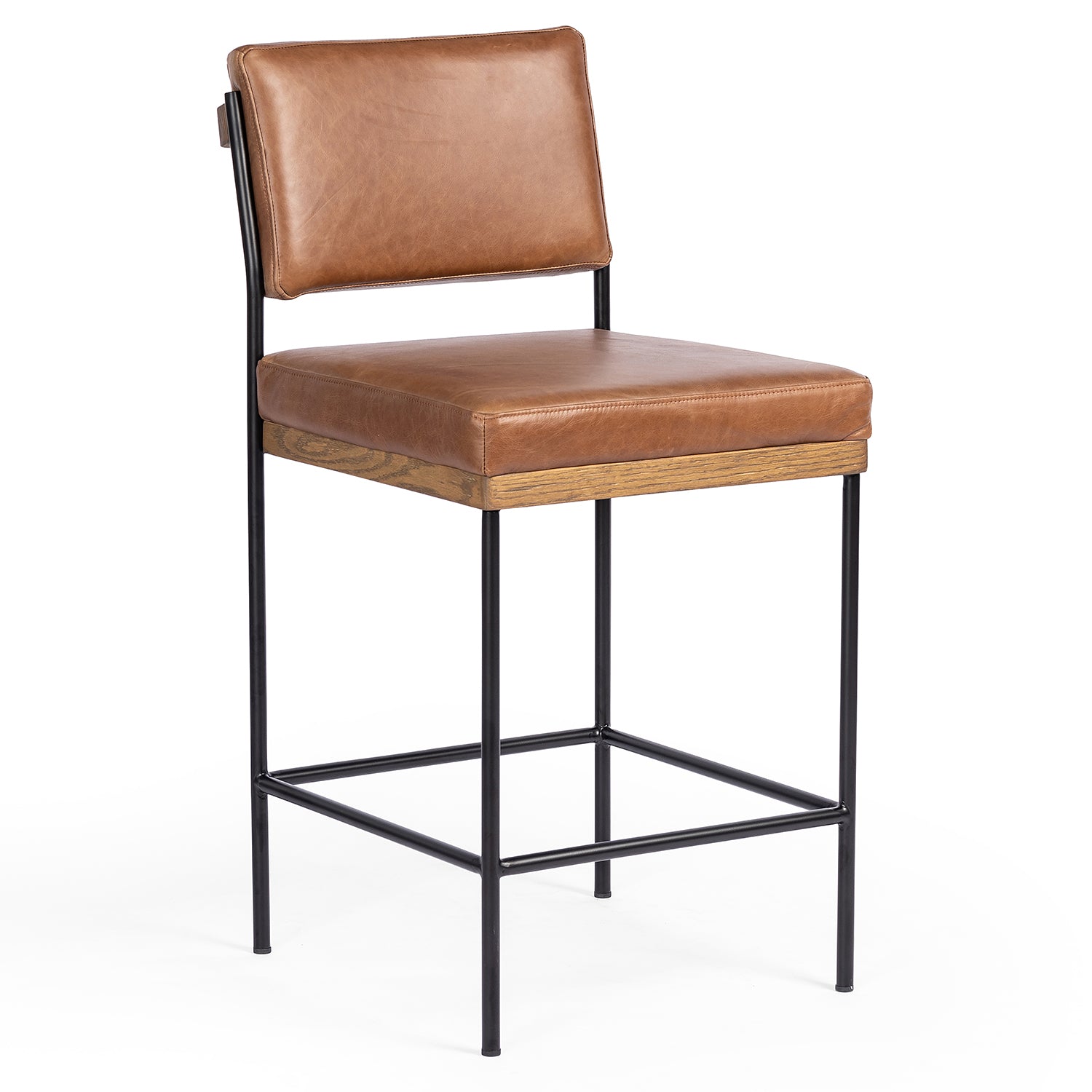 Four Hands Benton Leather Counter Stool Set of 2 - Final Sale