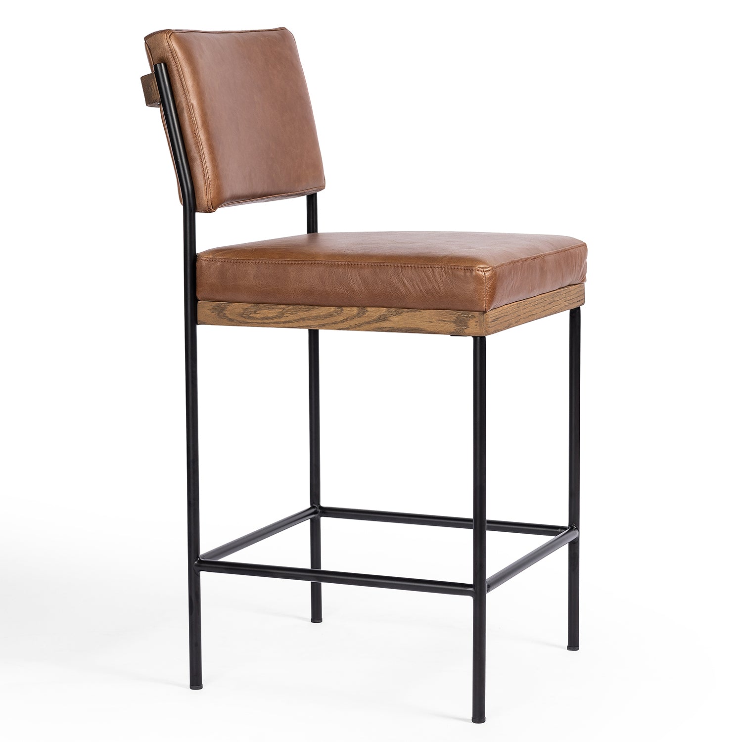 Four Hands Benton Leather Counter Stool Set of 2 - Final Sale