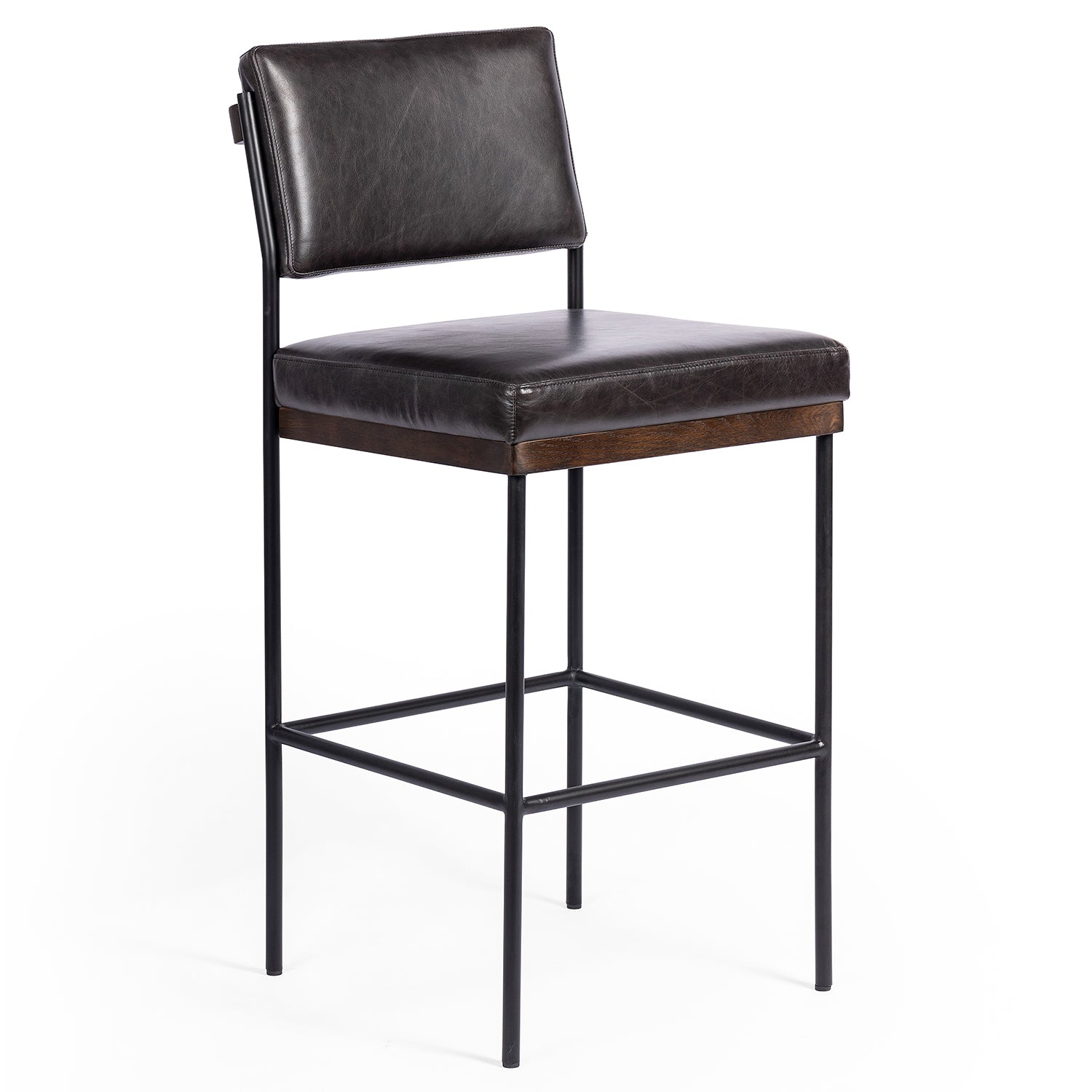 Four Hands Benton Leather Counter Stool Set of 2 - Final Sale