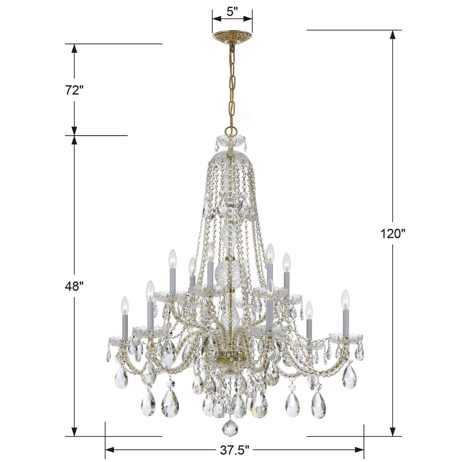 Crystorama Traditional Crystal 1112 12-Light Chandelier