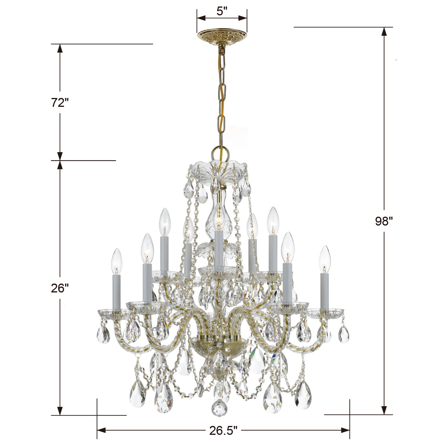Crystorama Traditional Crystal 1130 10-Light Chandelier