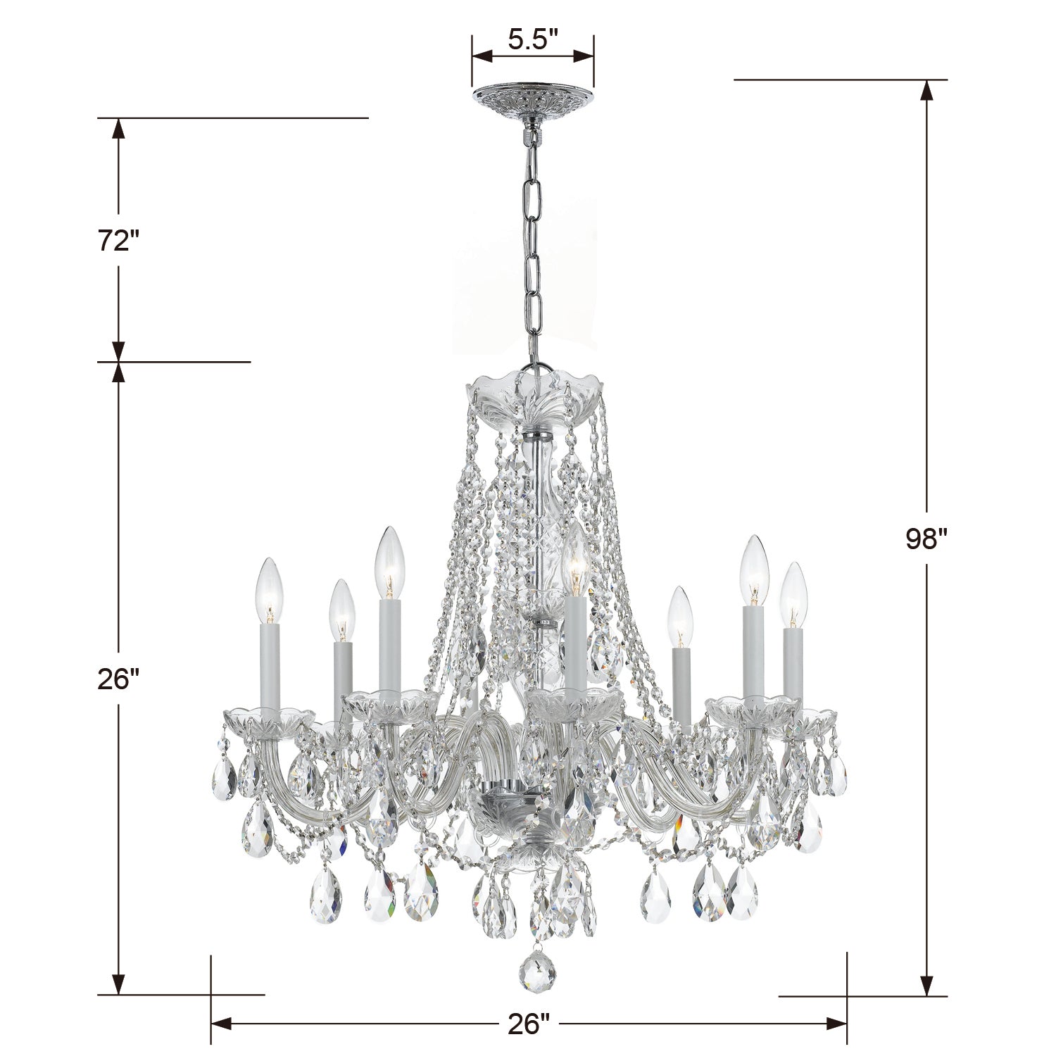Crystorama Traditional Crystal 1138 8-Light Chandelier