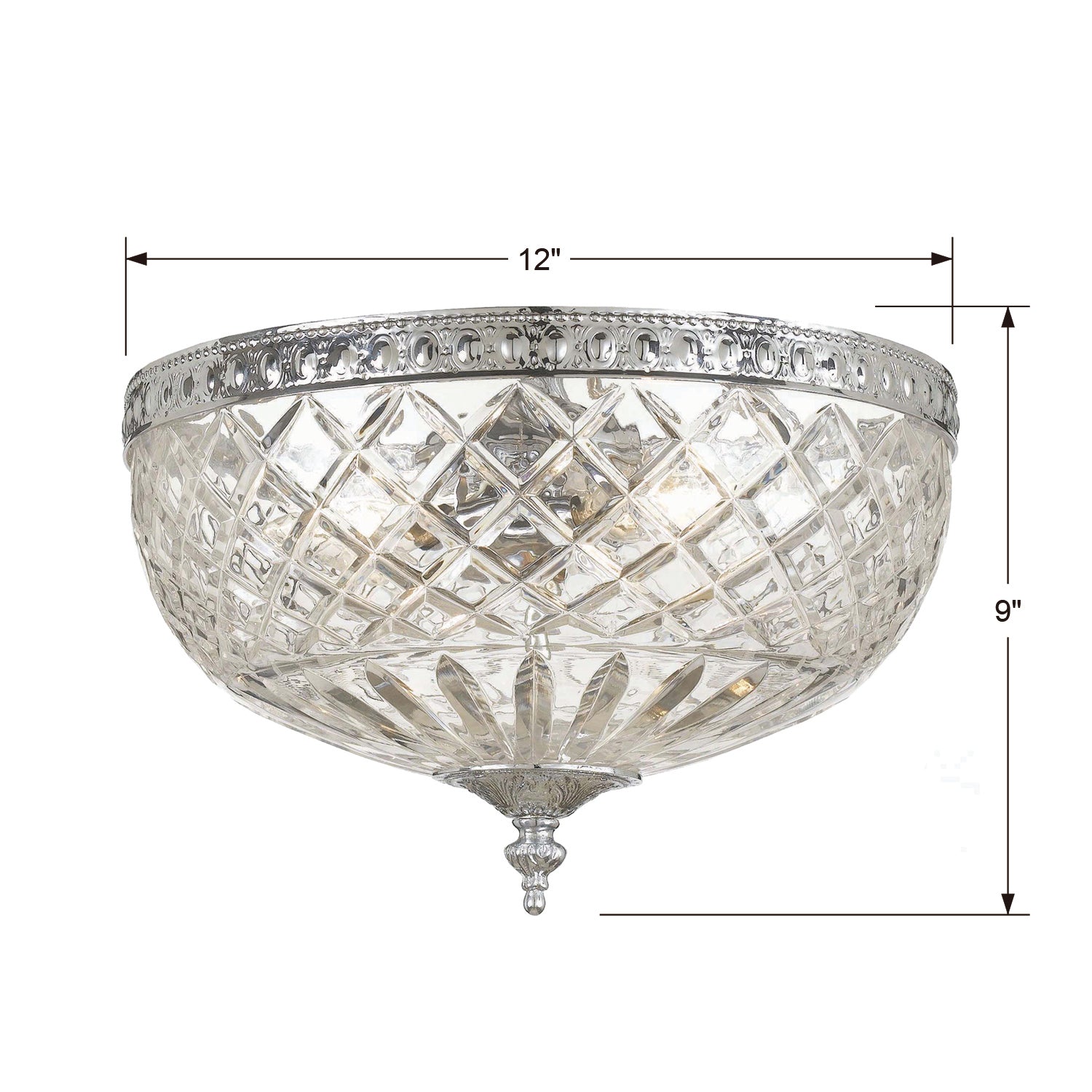 Crystorama Crystal 117 3-Light Flush Ceiling Mount