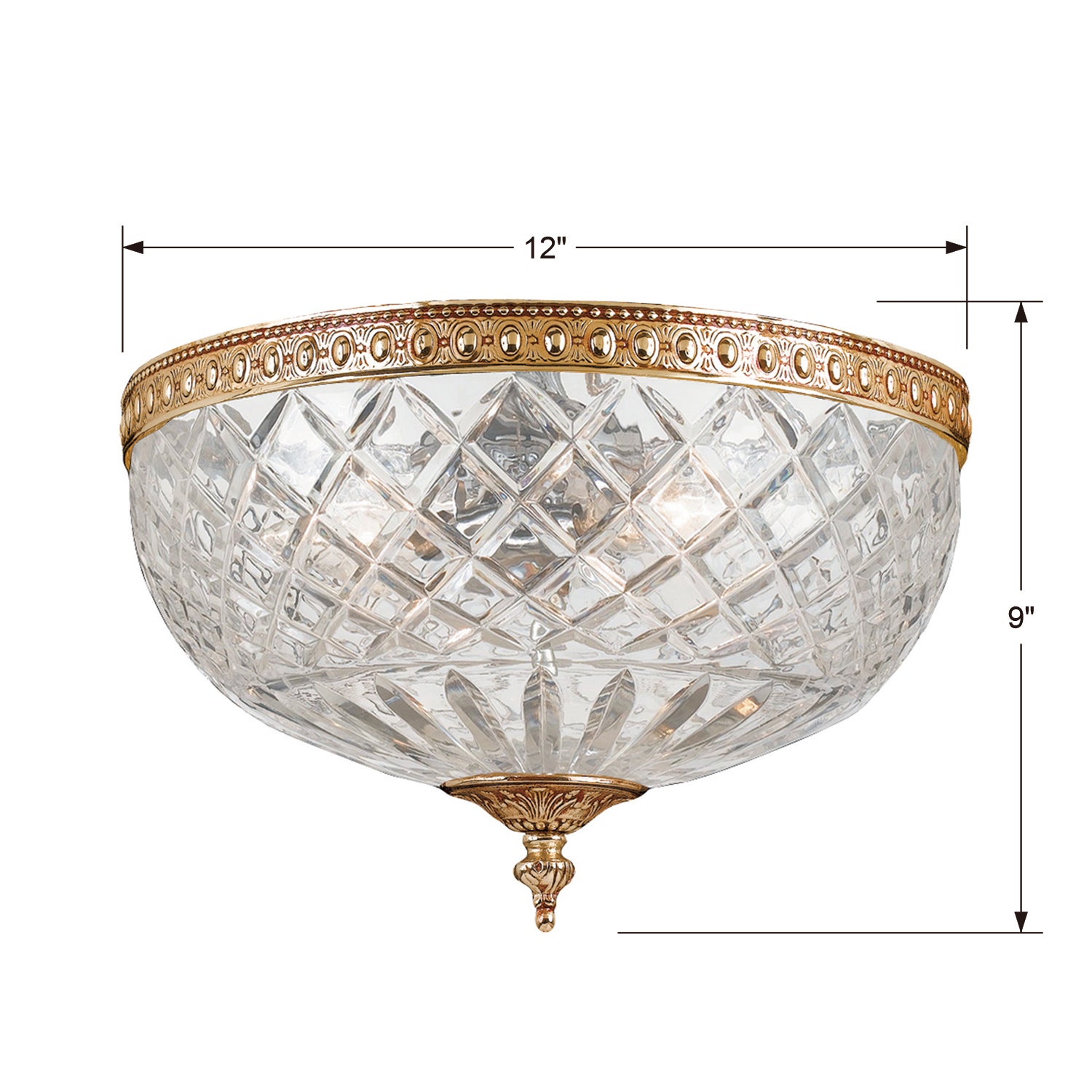 Crystorama Crystal 117 3-Light Flush Ceiling Mount