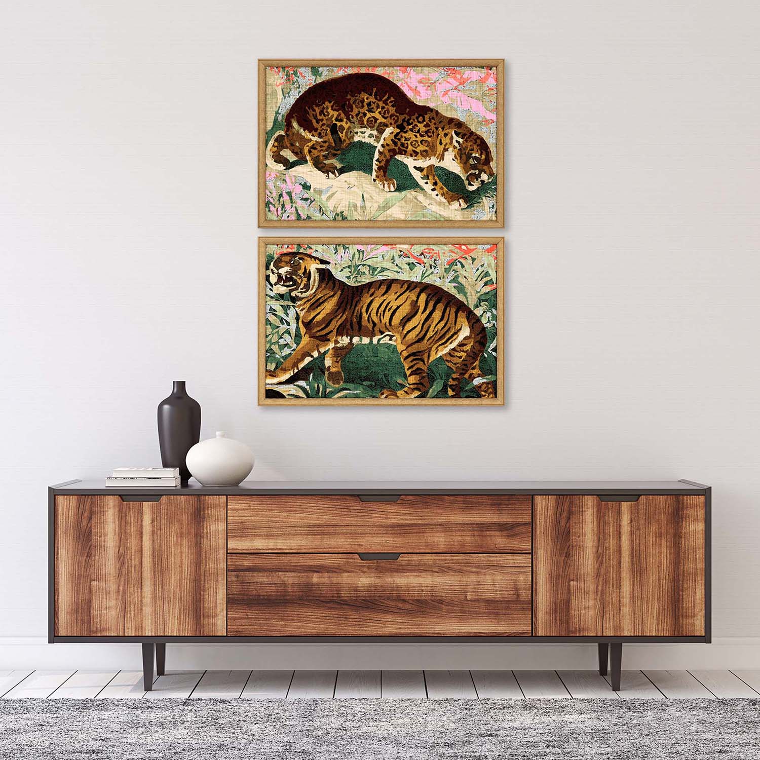 Fagalde Concrete Jungle Cats Framed Art Set of 2