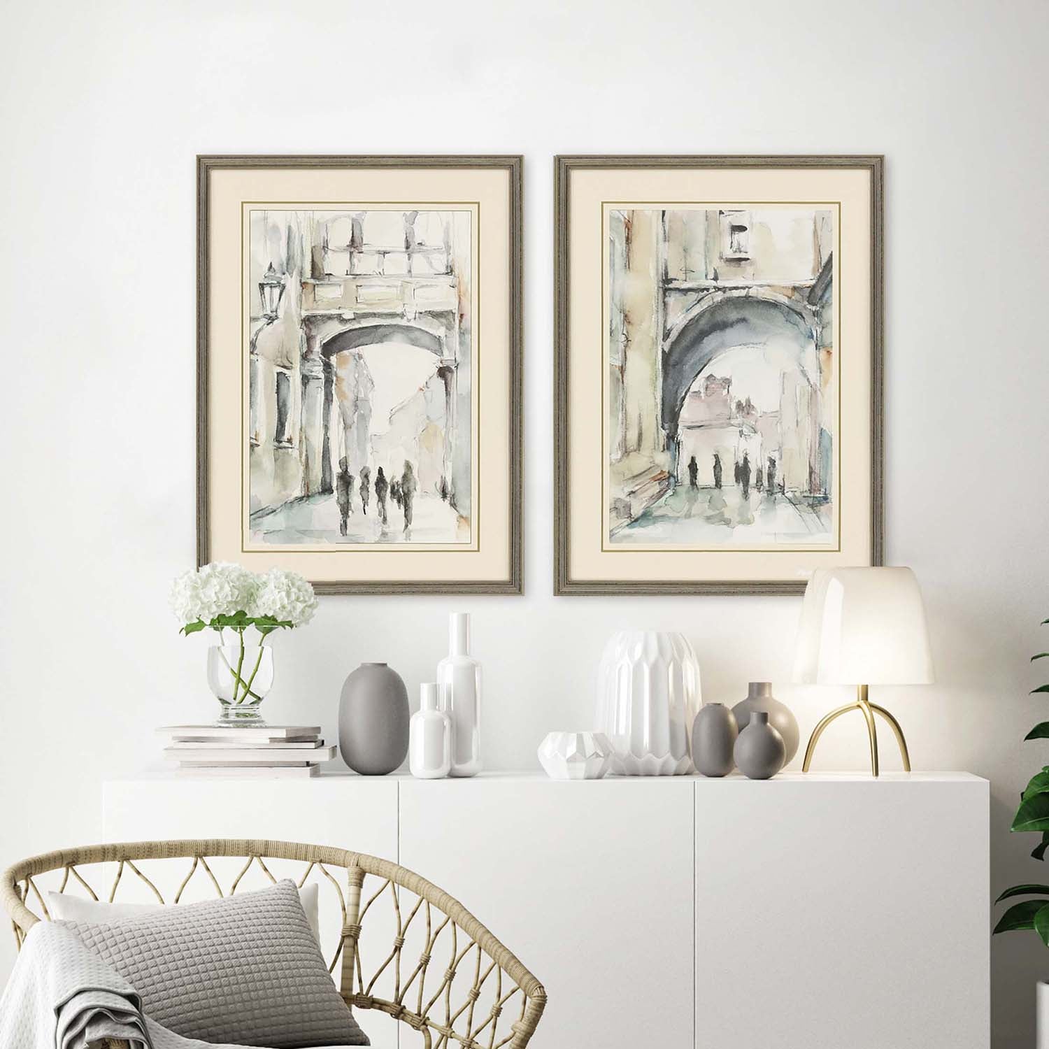 Harper Watercolor Arches I Framed Art Set of 2