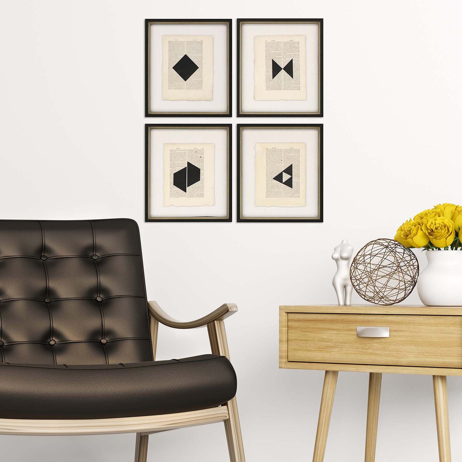 Burney Geometrics I Framed Art Set of 4