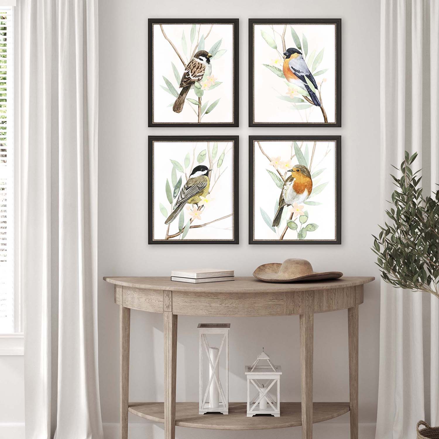 Popp Tree Toppers Framed Art Set of 4