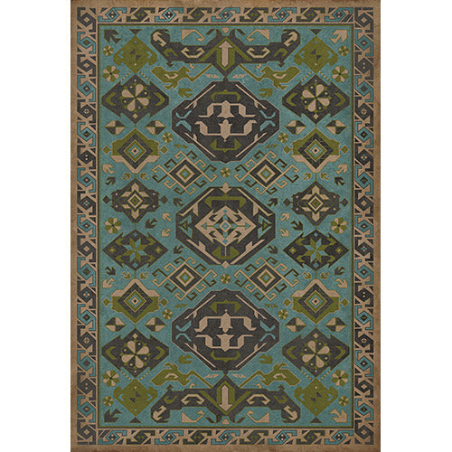 Traditional - Stone Blue Vinyl Floorcloth