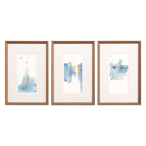 Adamson-Ray Above the Horizon I Framed Art Set of 3 - Paynes Gray