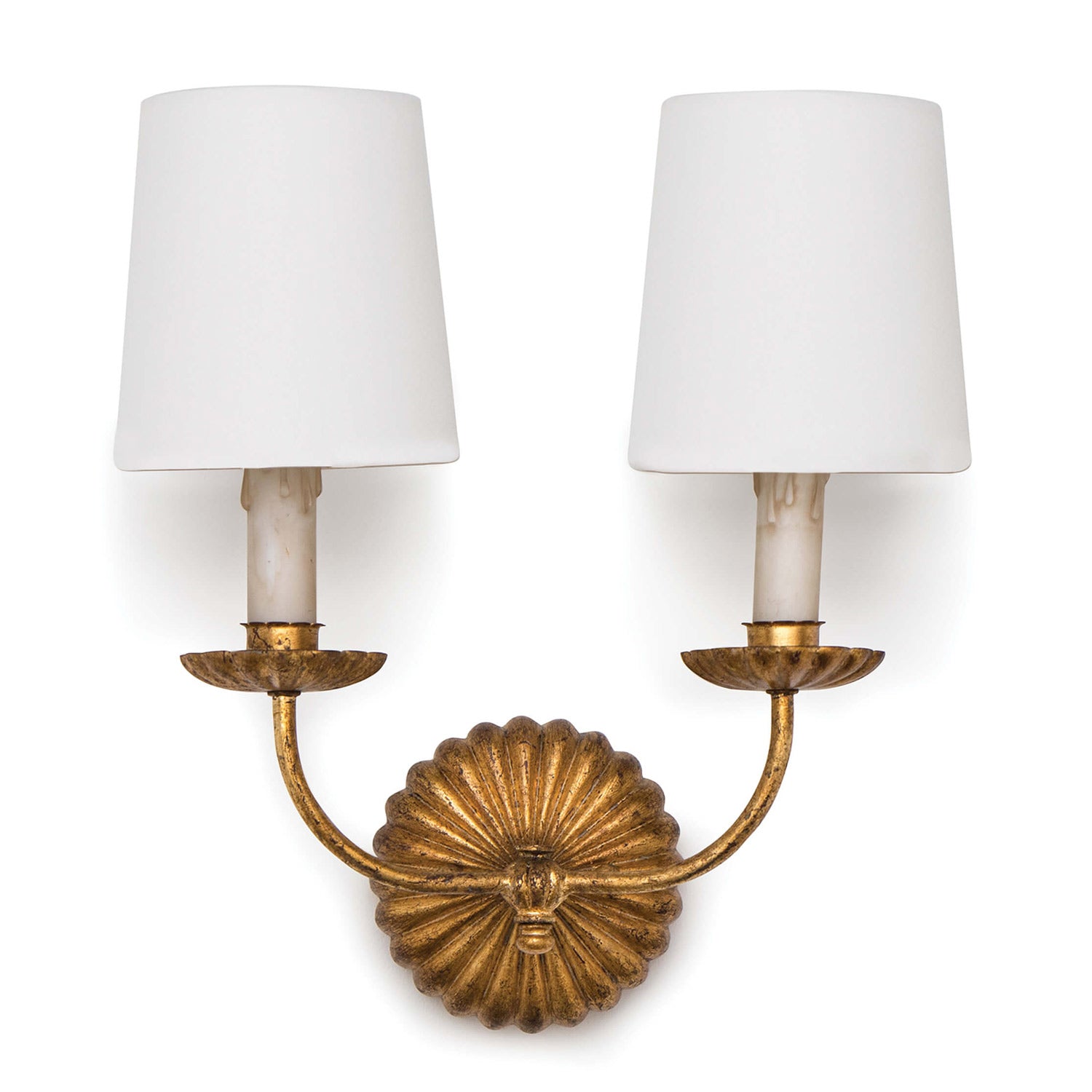 Regina Andrew Clove Antique Gold Leaf Double Wall Sconce