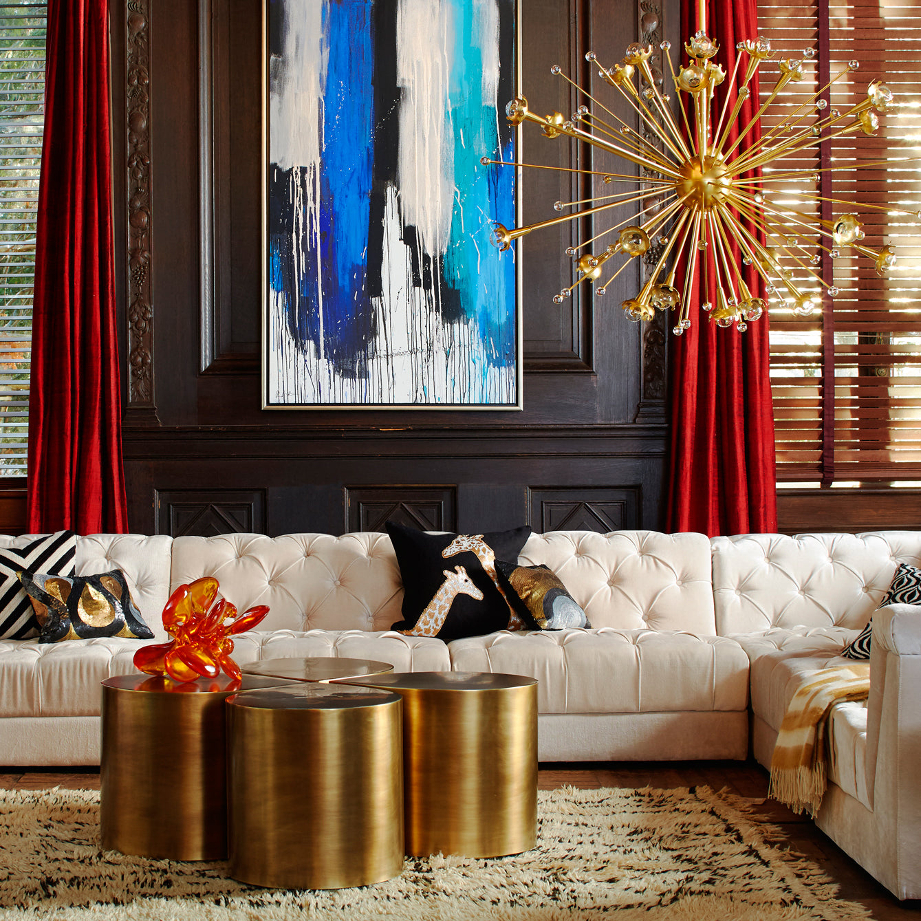 Jonathan Adler Brass Teardrop Accent Table