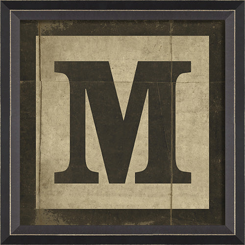 Black Block Letter M Framed Print