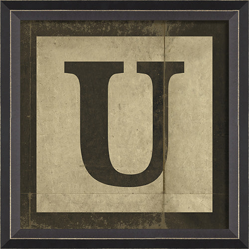 Black Block Letter U Framed Print