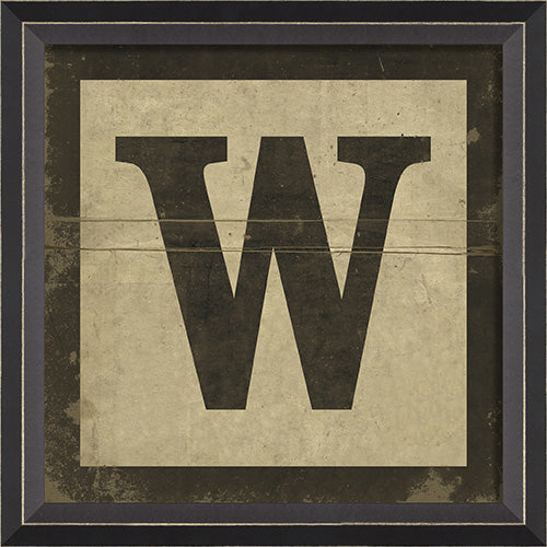 Black Block Letter W Framed Print