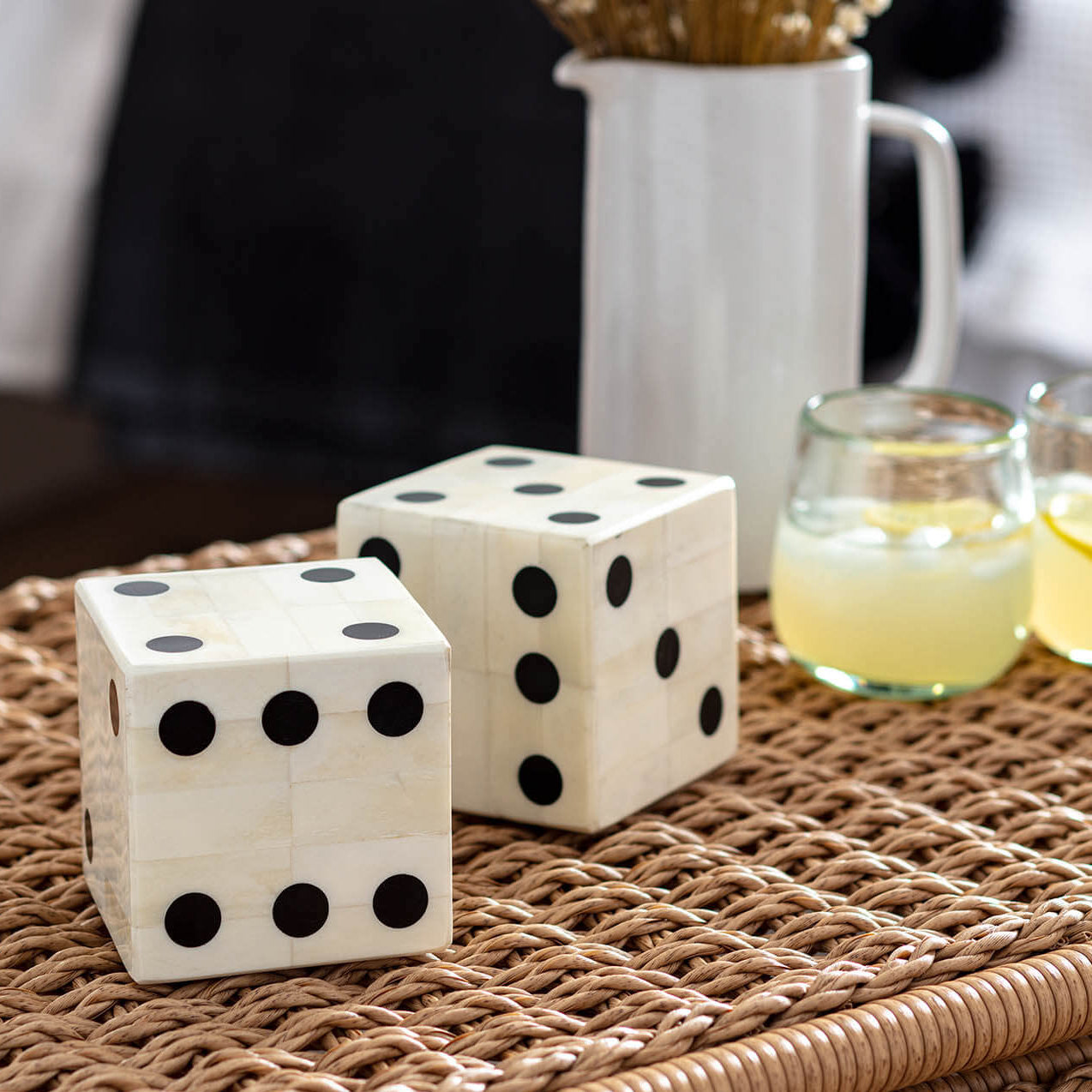 Regina Andrew Oversized Bone Gaming Dice Pair