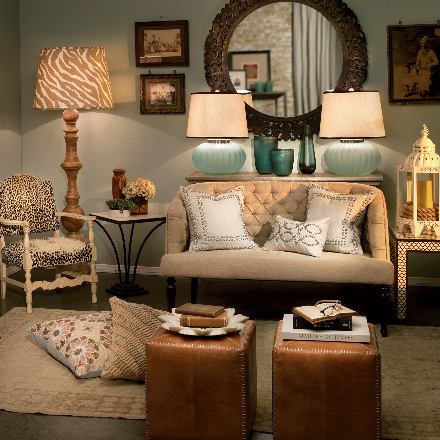 Jamie Young Leather Ottoman