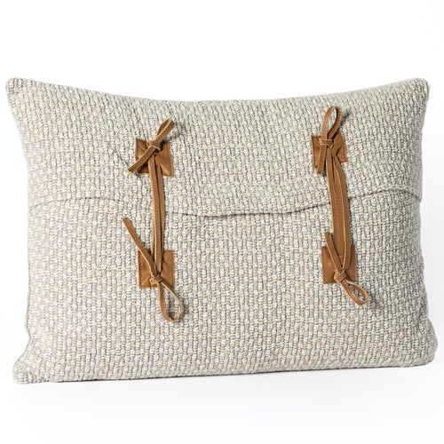 Four Hands Leather Tie Throw Pillow